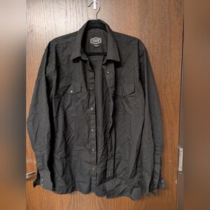 Gibson Trading Co. Size Large Black Long Sleeve Pearl Snap Western Rodeo Cowboy